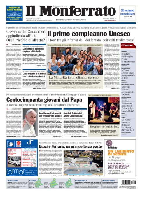 Il Monferrato - Edizione 47 del 19/06/2015